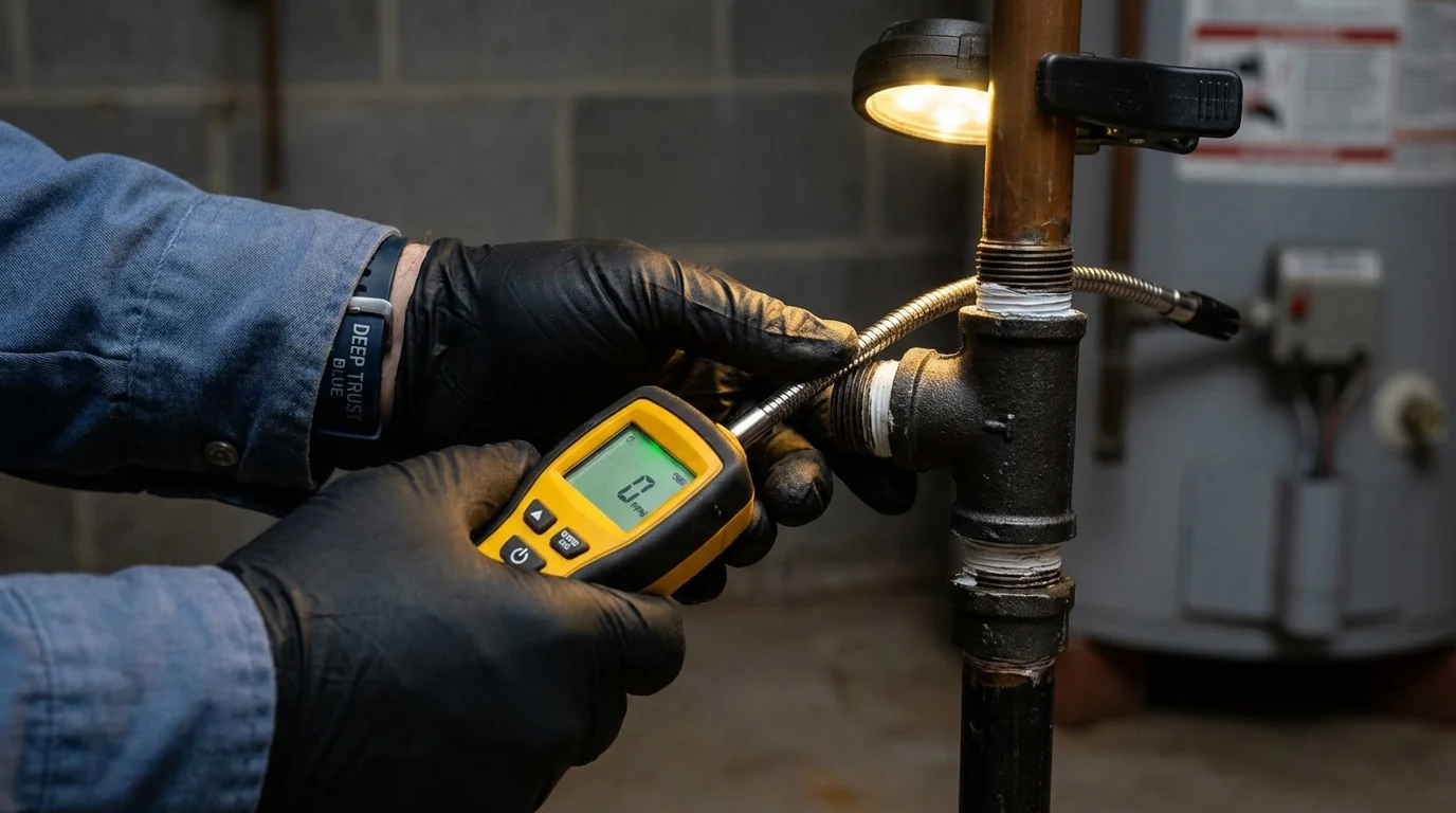 Gas leak detection with electronic sniffer by Johns Plumbing LLC in Bryn Mawr